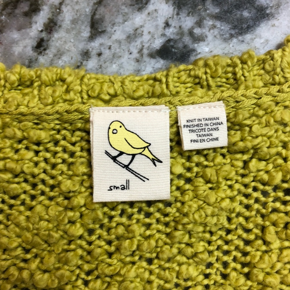 Anthropologie Yellow Bird Peaked Pointelle Sweater - Picture 3 of 7